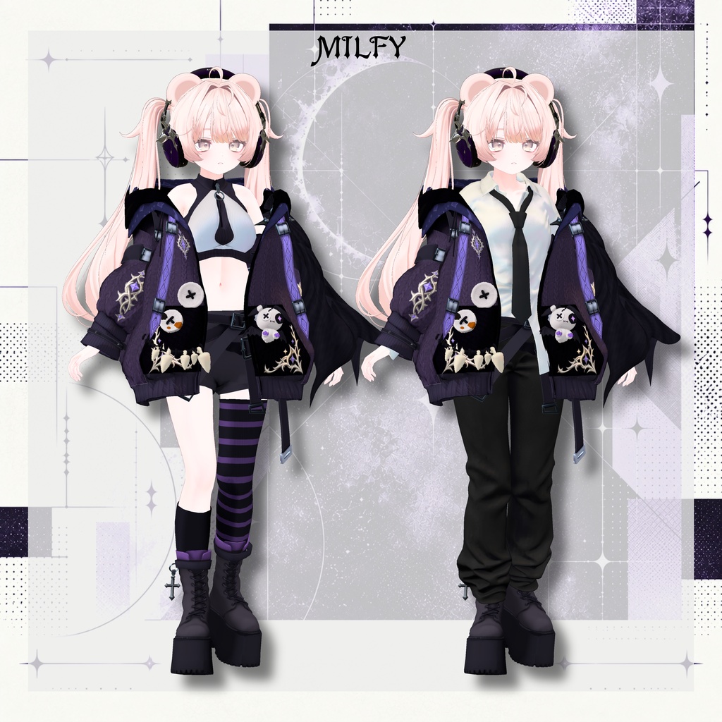 【SALE!】新衣装 🦇NOCT:WING 【25アバター対応!/ギミック付き!】