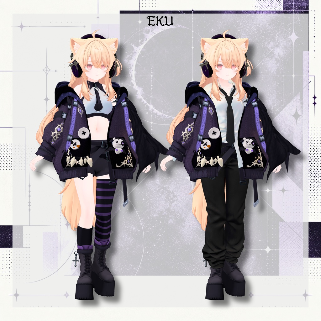 【SALE!】新衣装 🦇NOCT:WING 【25アバター対応!/ギミック付き!】
