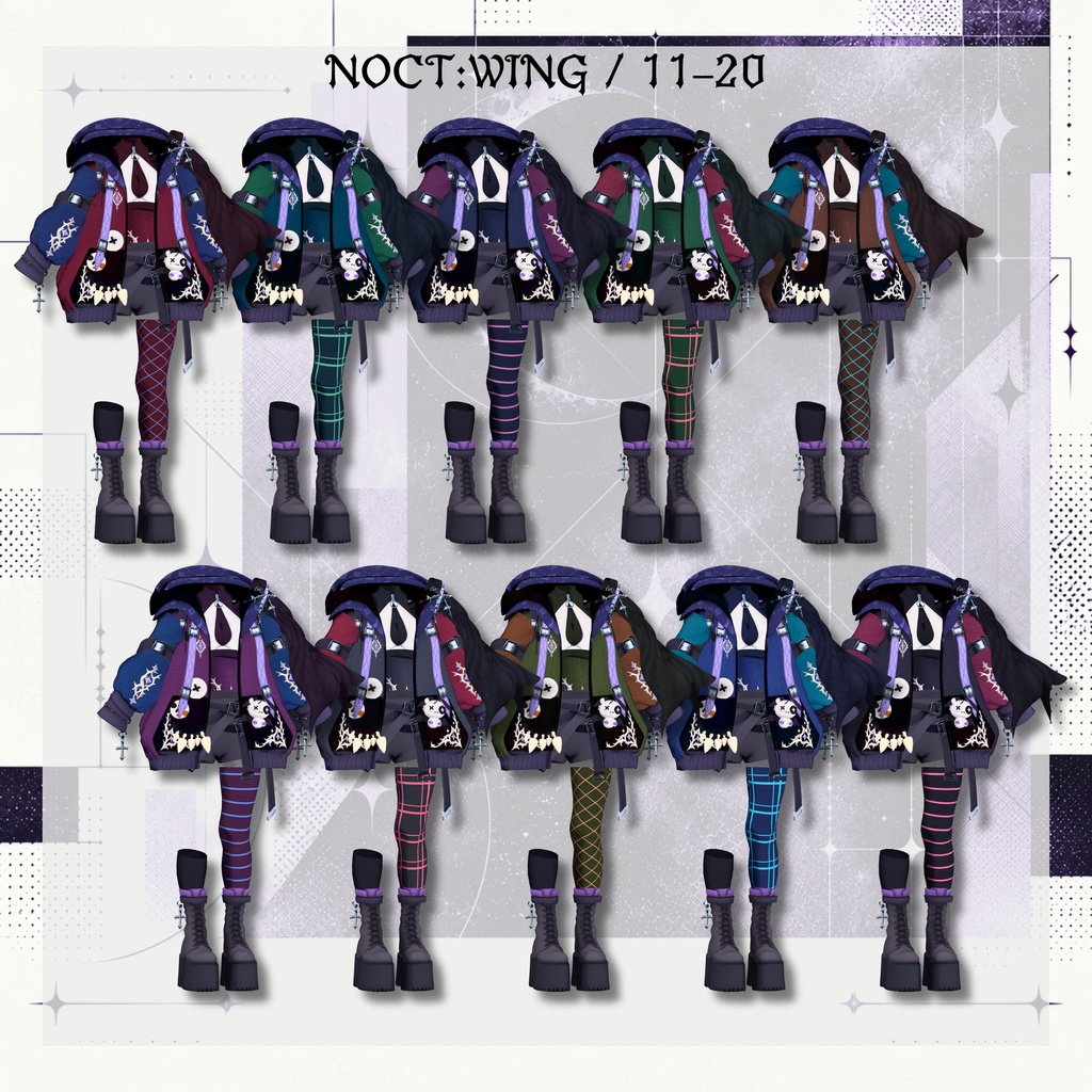 【SALE!】新衣装 🦇NOCT:WING 【25アバター対応!/ギミック付き!】
