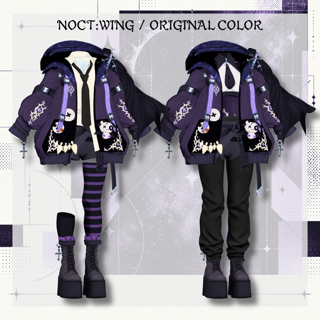【SALE!】新衣装 🦇NOCT:WING 【25アバター対応!/ギミック付き!】