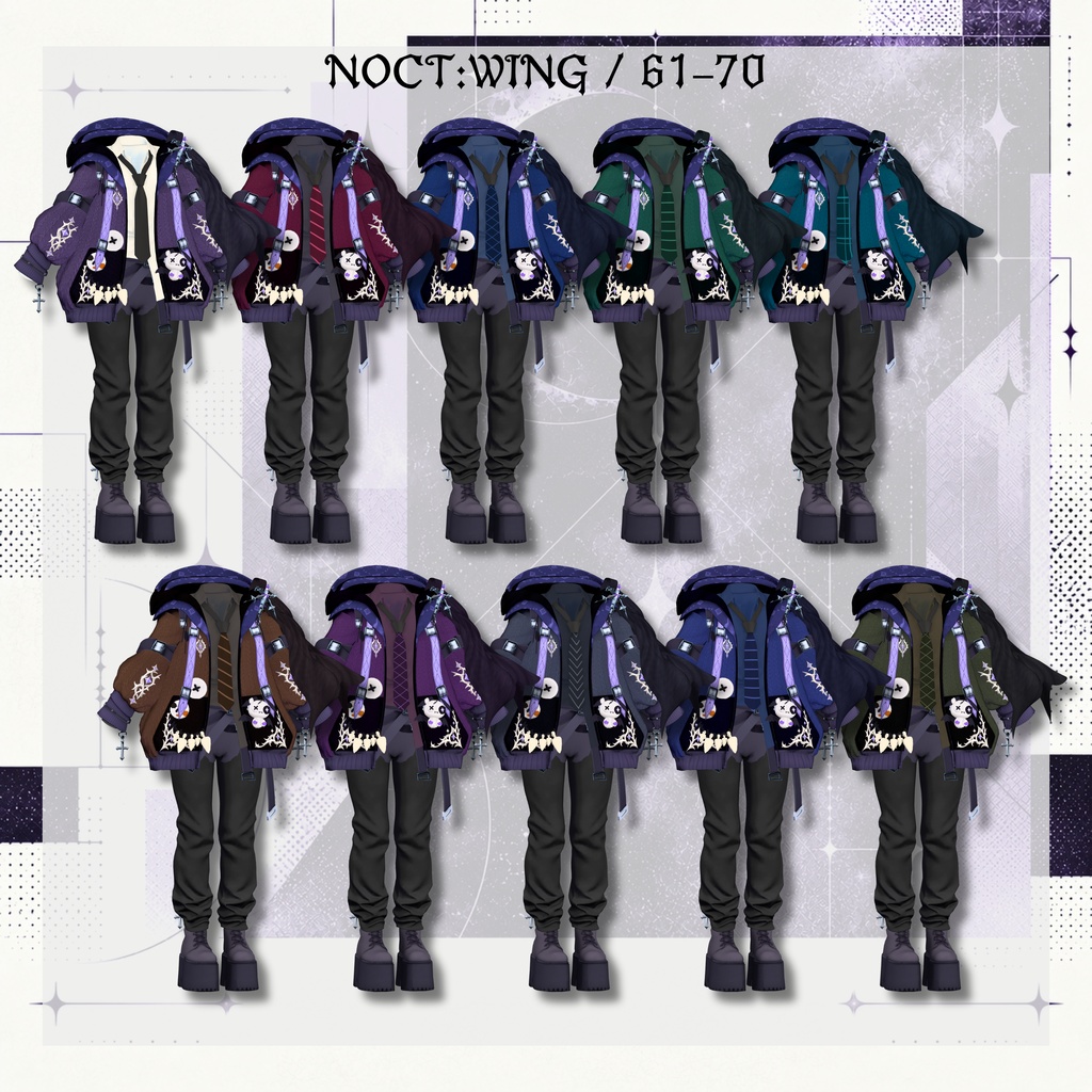 【SALE!】新衣装 🦇NOCT:WING 【25アバター対応!/ギミック付き!】
