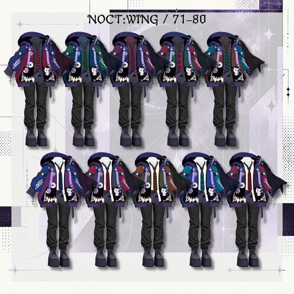 【SALE!】新衣装 🦇NOCT:WING 【25アバター対応!/ギミック付き!】