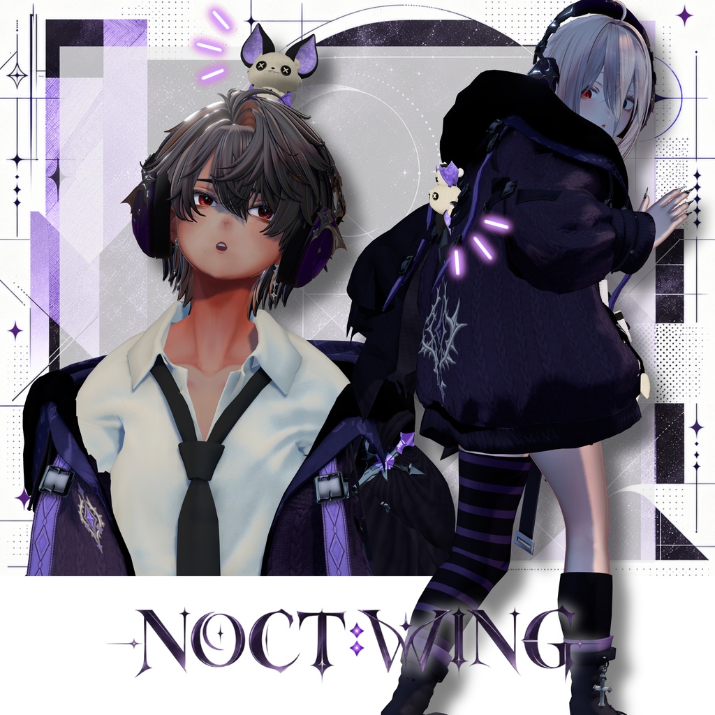 【SALE!】新衣装 🦇NOCT:WING 【25アバター対応!/ギミック付き!】
