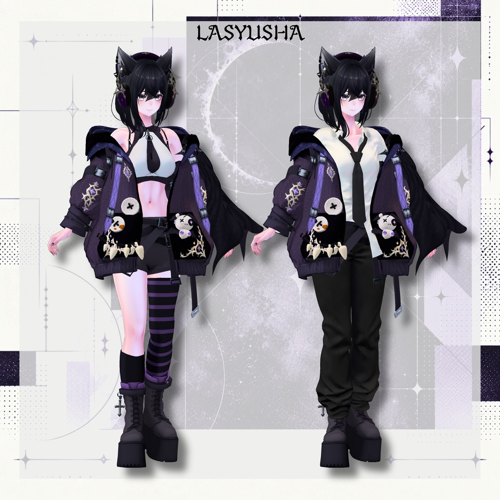 【SALE!】新衣装 🦇NOCT:WING 【25アバター対応!/ギミック付き!】