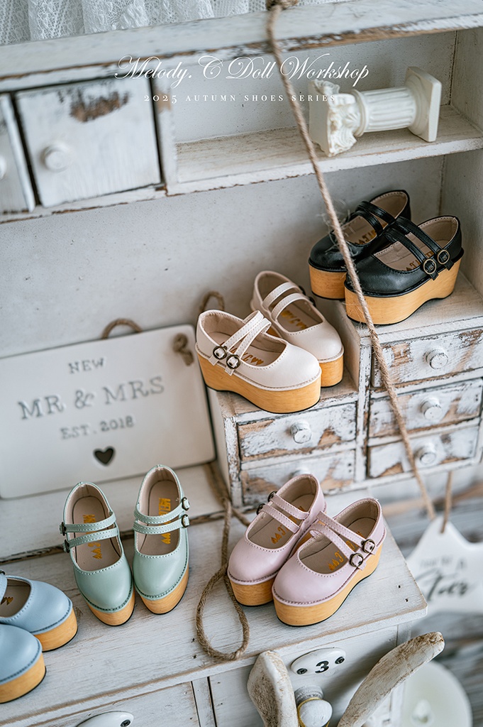 【1/3girl可動足】Wベルト厚底シューズ