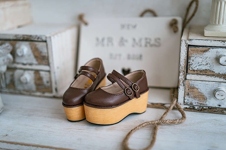 【1/3girl可動足】Wベルト厚底シューズ