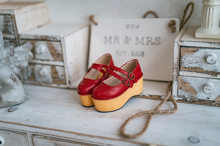 【1/3girl可動足】Wベルト厚底シューズ