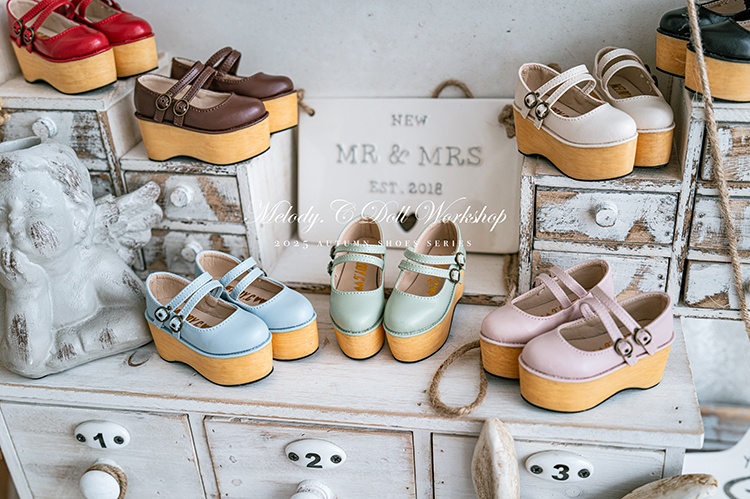 【1/3girl可動足】Wベルト厚底シューズ