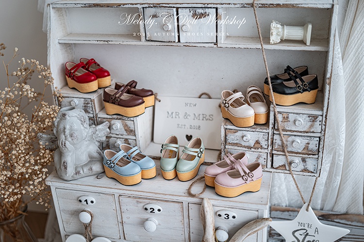 【1/3girl可動足】Wベルト厚底シューズ