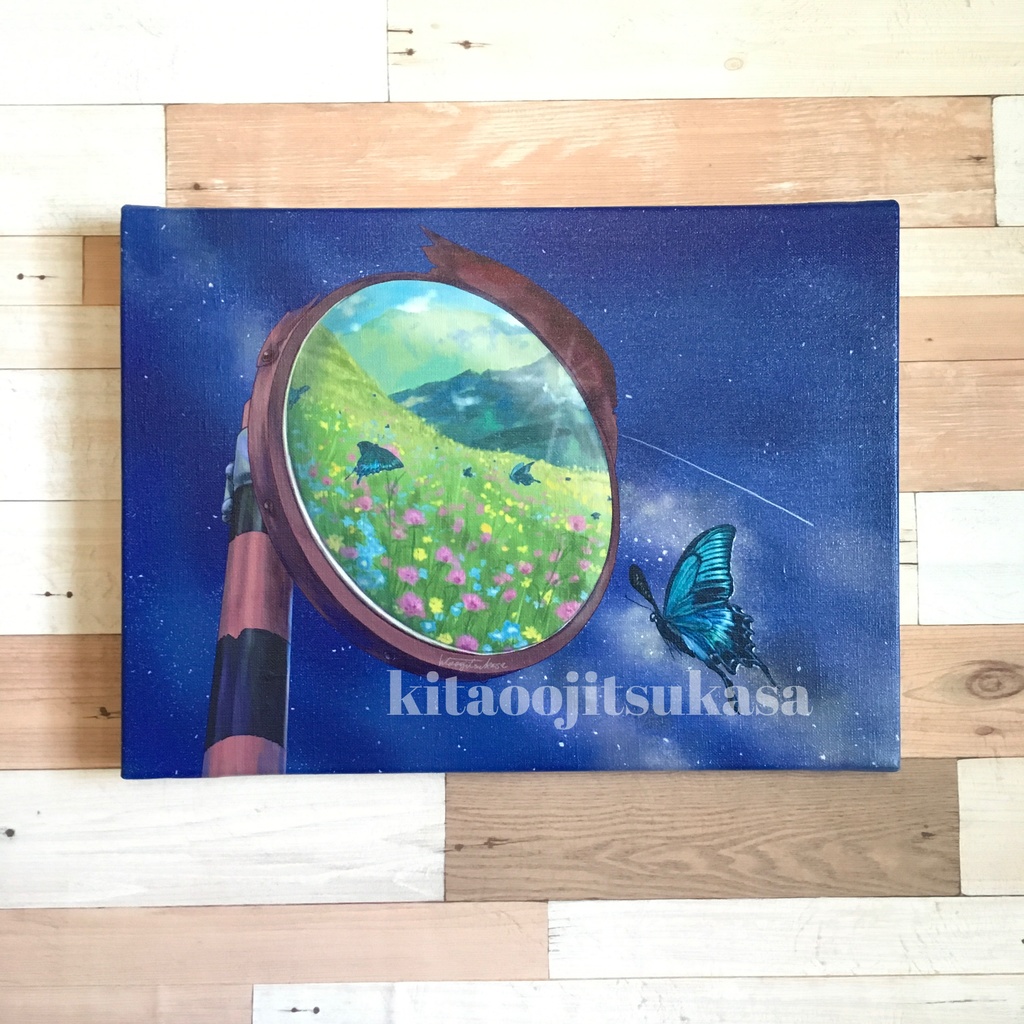 【この町のどこかに天国につながるカーブミラーがあるらしい】キャンバスプリント