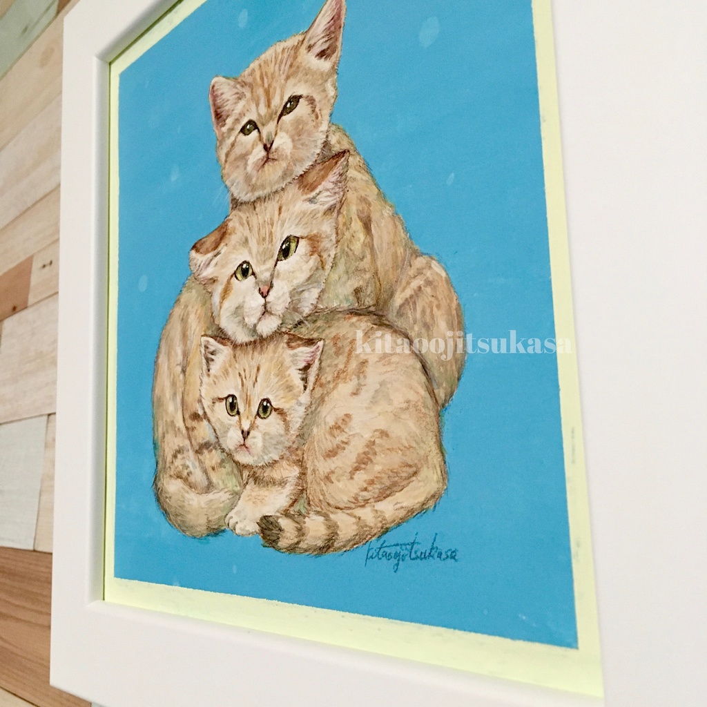 原画【スナネコ3きょうだい】