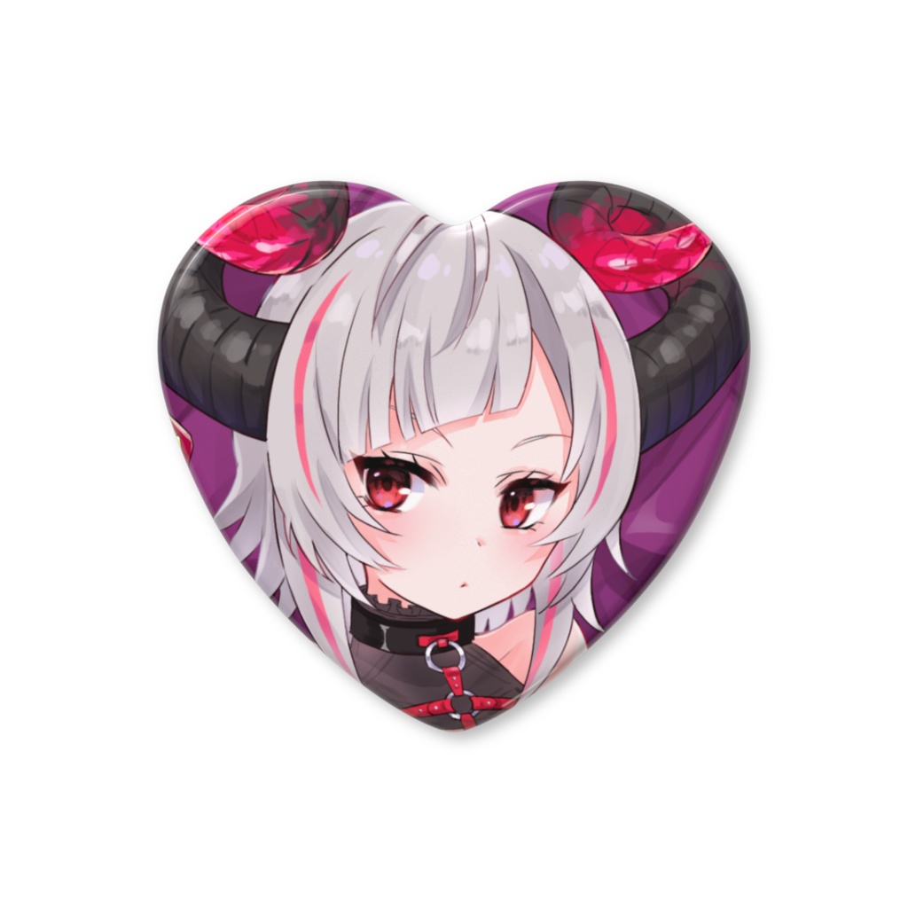 【期間限定】黒穣あす_独立記念復刻グッズ_ハート缶バッチ(デビュー記念イラスト)