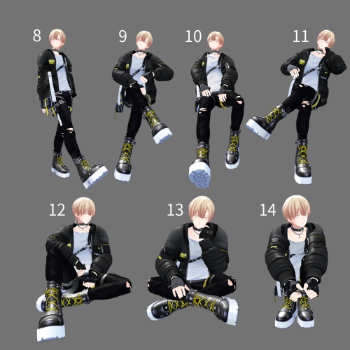 【APL対応】 ナチュラルメンズポーズ集(21種)