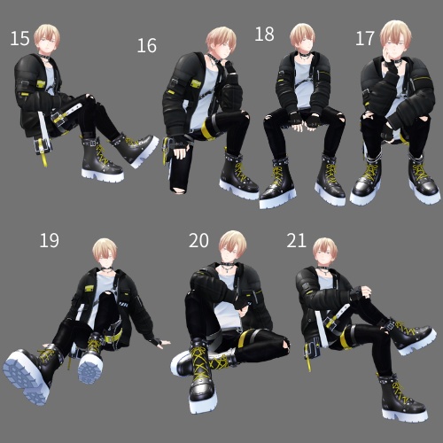 【APL対応】 ナチュラルメンズポーズ集(21種)