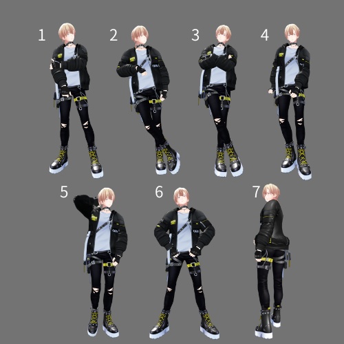 【APL対応】 ナチュラルメンズポーズ集(21種)