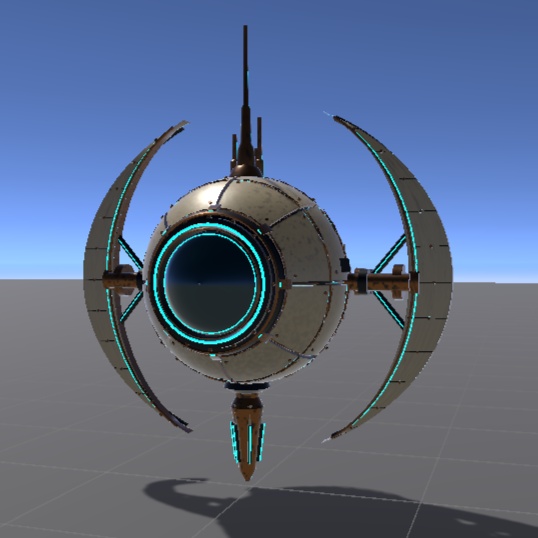 Vesper Scout|三日月フィンの球形ドローン 3Dモデル【Unity・3段階LOD】