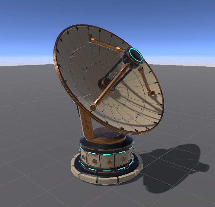 Dune Signal｜風化した大型パラボラアンテナ 3Dモデル【Unity・3段階LOD】