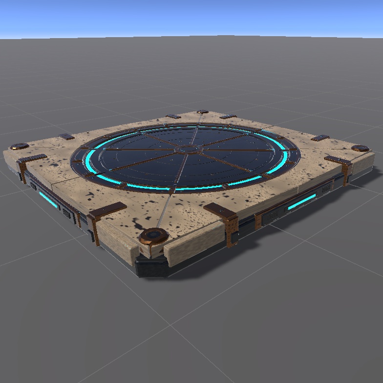 Cairn Transit｜風化したSF転送パッド 3Dモデル【Unity・3段階LOD】