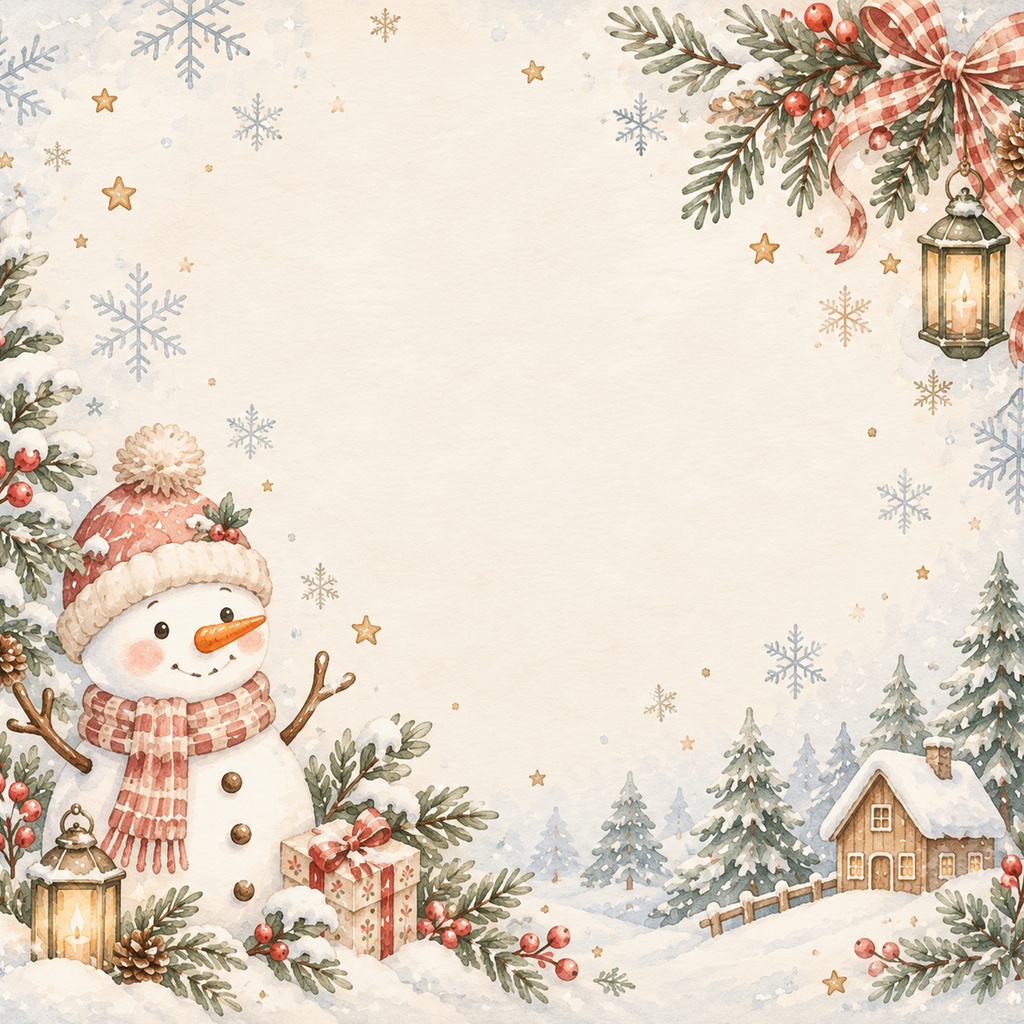 クリスマスのデジタルペーパー8枚セット|水彩・冬の思い出・手帳デコ