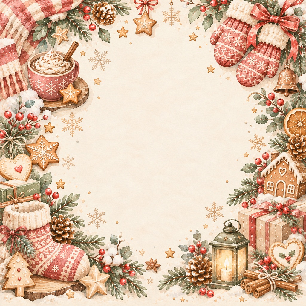 クリスマスのデジタルペーパー8枚セット|水彩・冬の思い出・手帳デコ