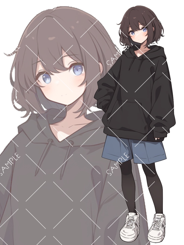 立ち絵素材007 女子 パーカー