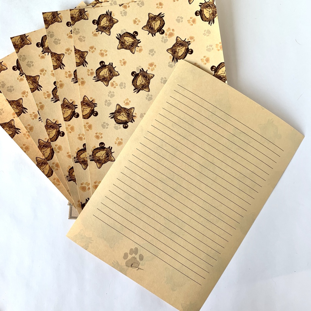 茶トラ色のレターセット