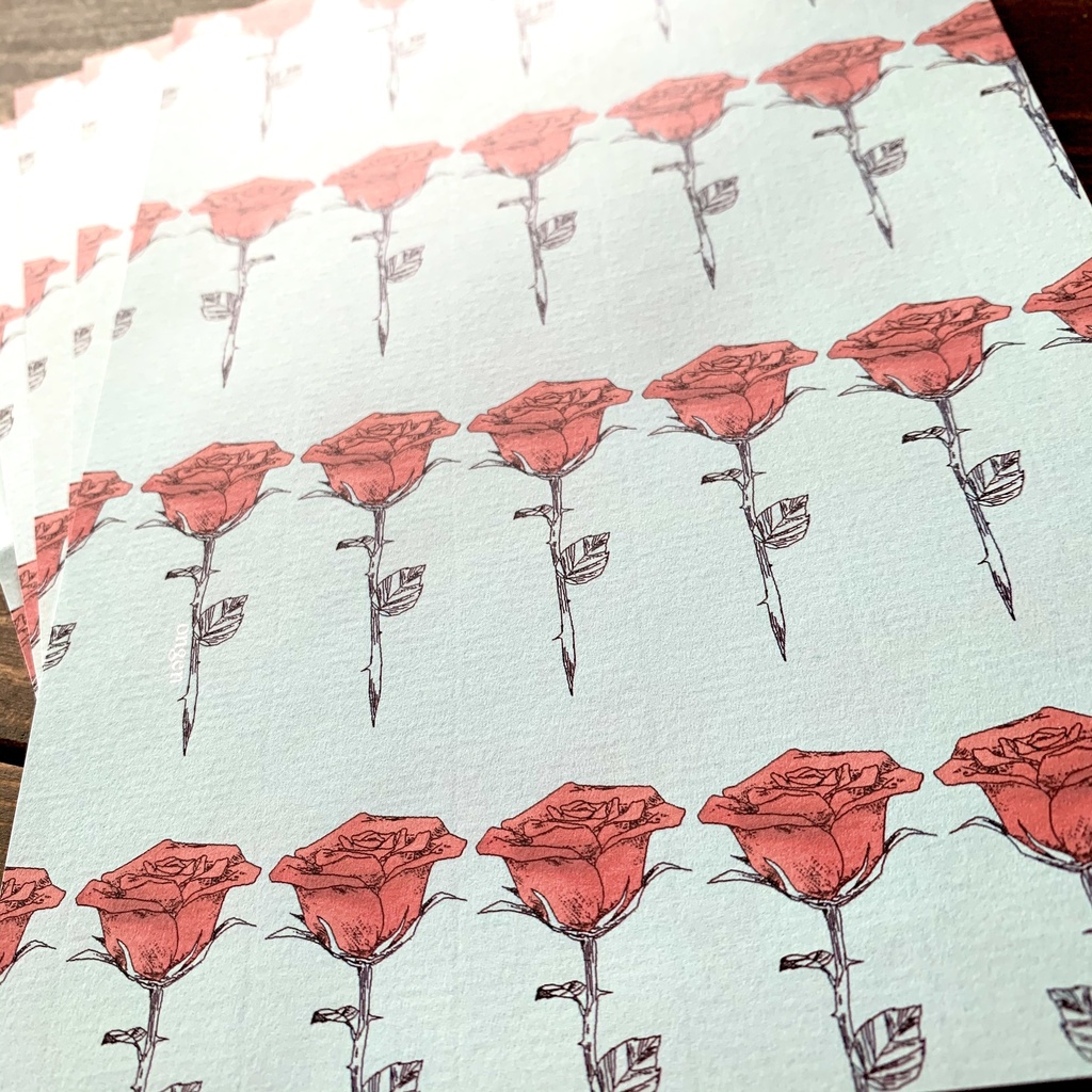 柔らかい、バラのレターセット