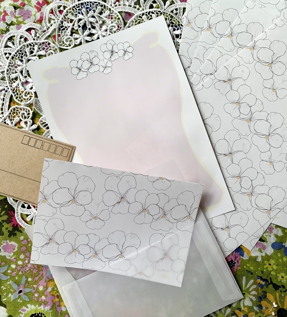 白ビオラの絢爛 レターセット