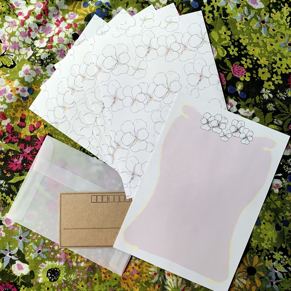 白ビオラの絢爛 レターセット