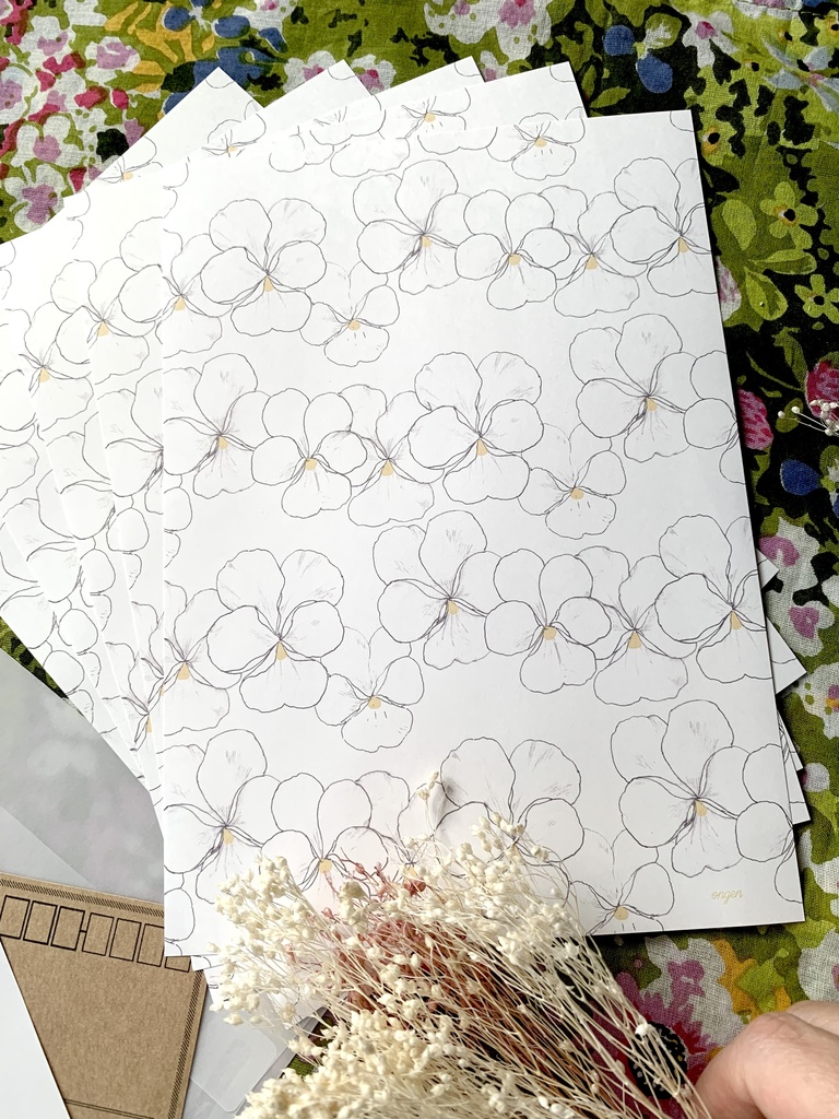 白ビオラの絢爛 レターセット