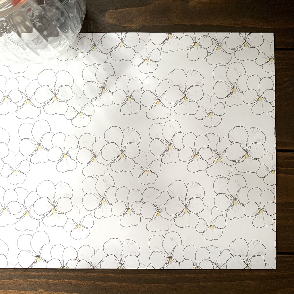 白ビオラの絢爛 ラッピングペーパー（10枚）