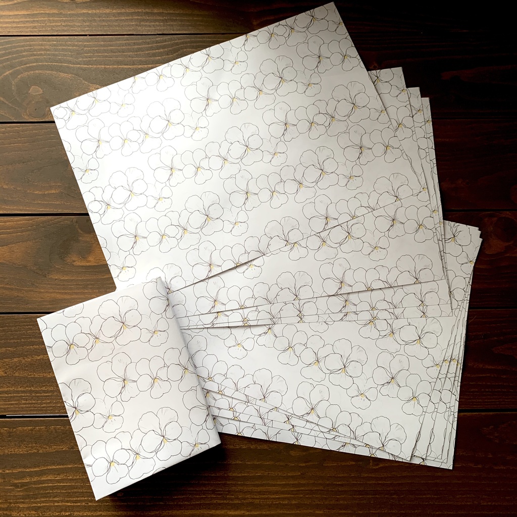 白ビオラの絢爛 ラッピングペーパー(10枚)