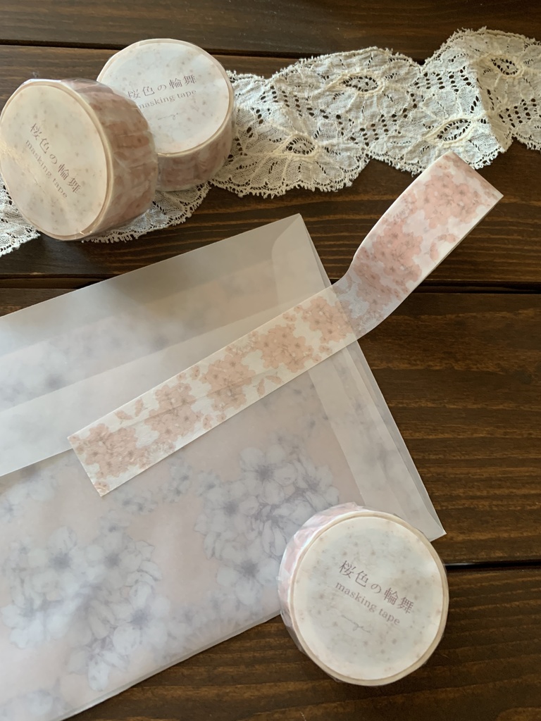桜色の輪舞 マスキングテープ(白地)