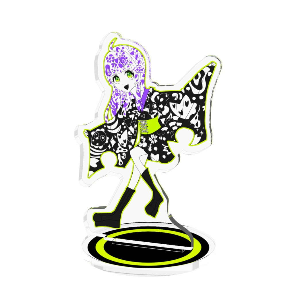 抽象画的な和風ストリートの女の子アクリルスタンド