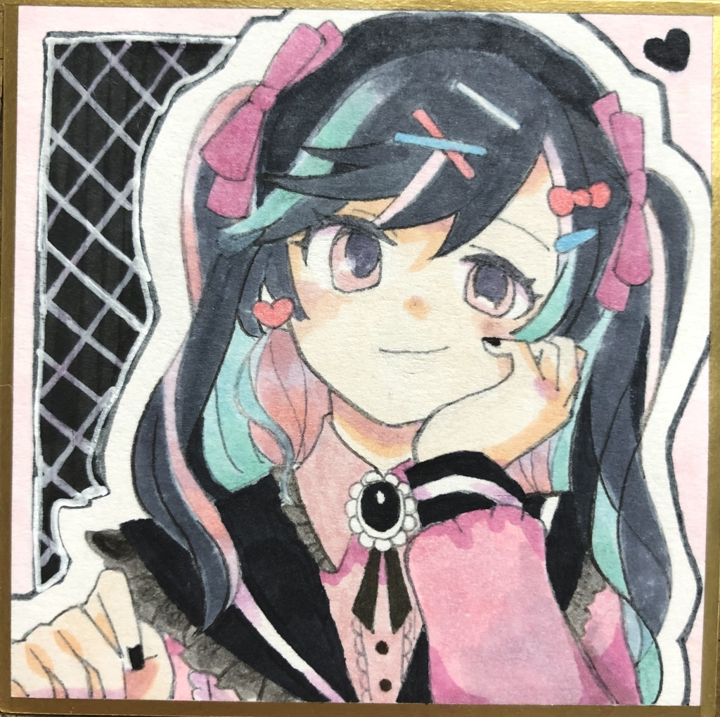 睦月 描き下ろし豆色紙 原画