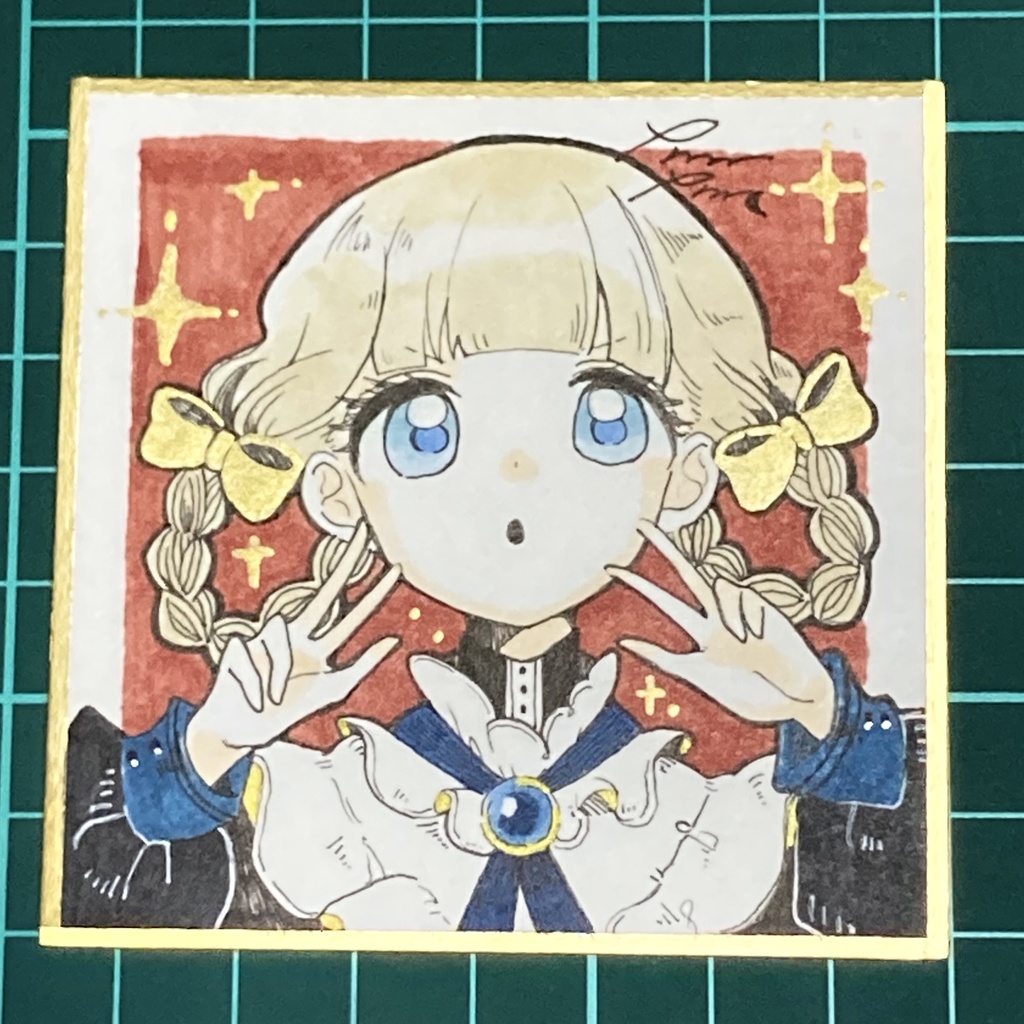 【原画】描き下ろし 豆色紙 りぼん