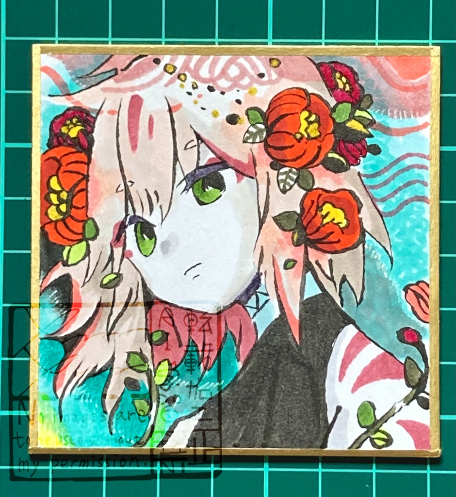 【原画】描き下ろし 豆色紙 茶々