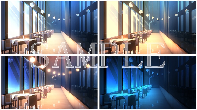 ゲーム背景素材「レストラン」