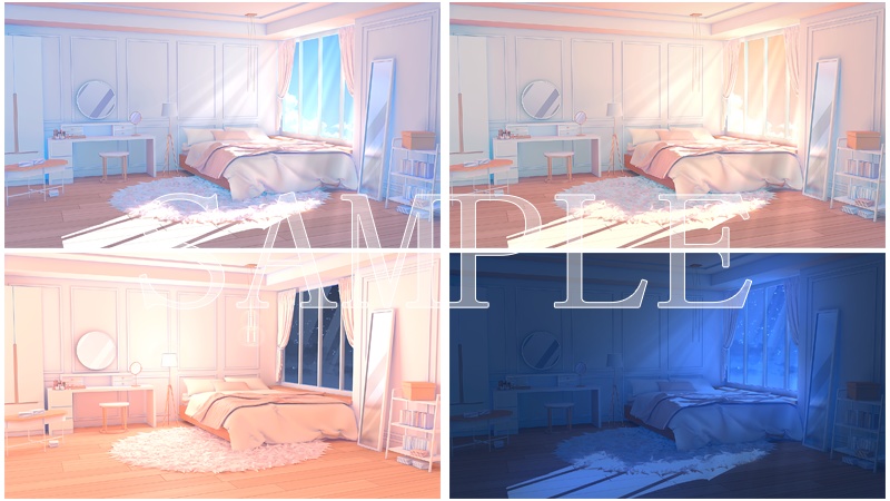 ゲーム背景素材「寝室4」