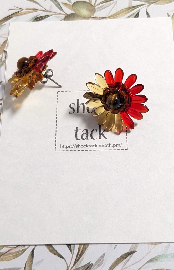 《西》親分カラーフラワーピアス