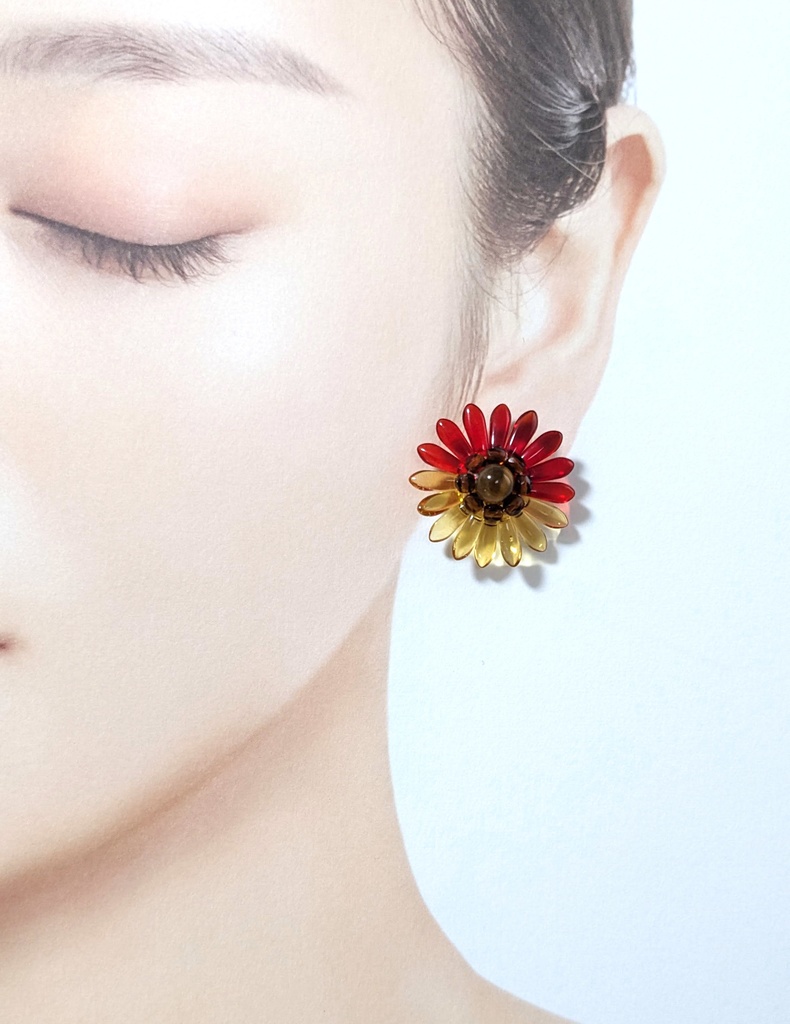 《西》親分カラーフラワーピアス