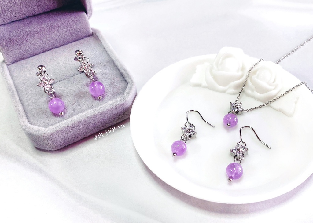 【単品】寂雷イメージ天然石アクセ