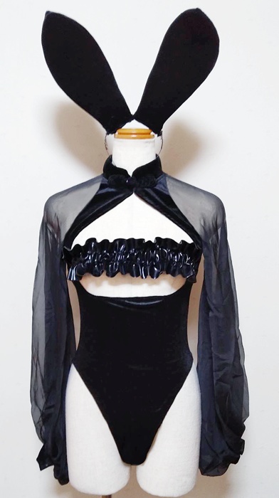 オープンバスト シースルーベルベットバニー