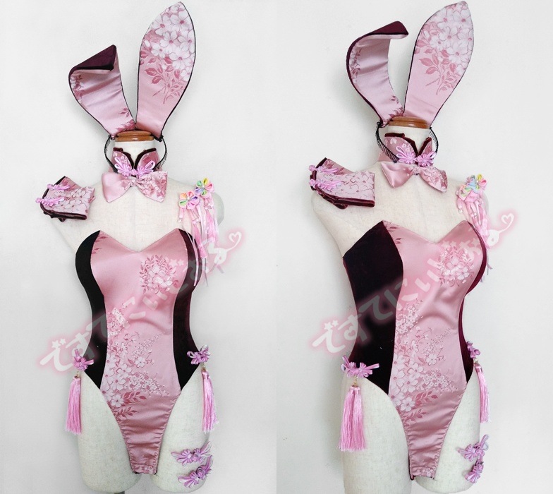 着物袖 和&チャイナバニーガール 桜色 <受注制作分>