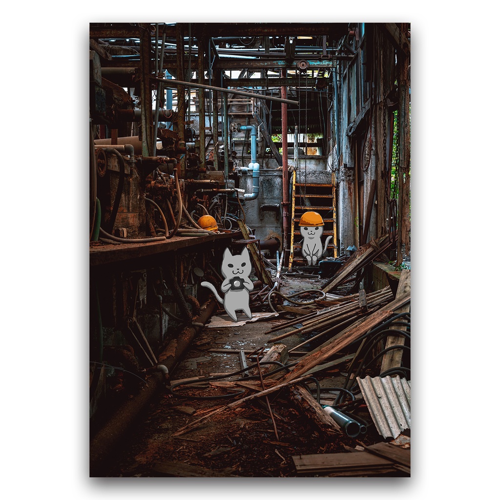 黒猫イラスト入り下敷き