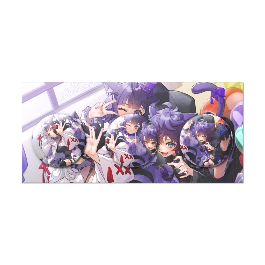 ルミル・ルジェ【活動１周年記念イラスト缶バッジ】