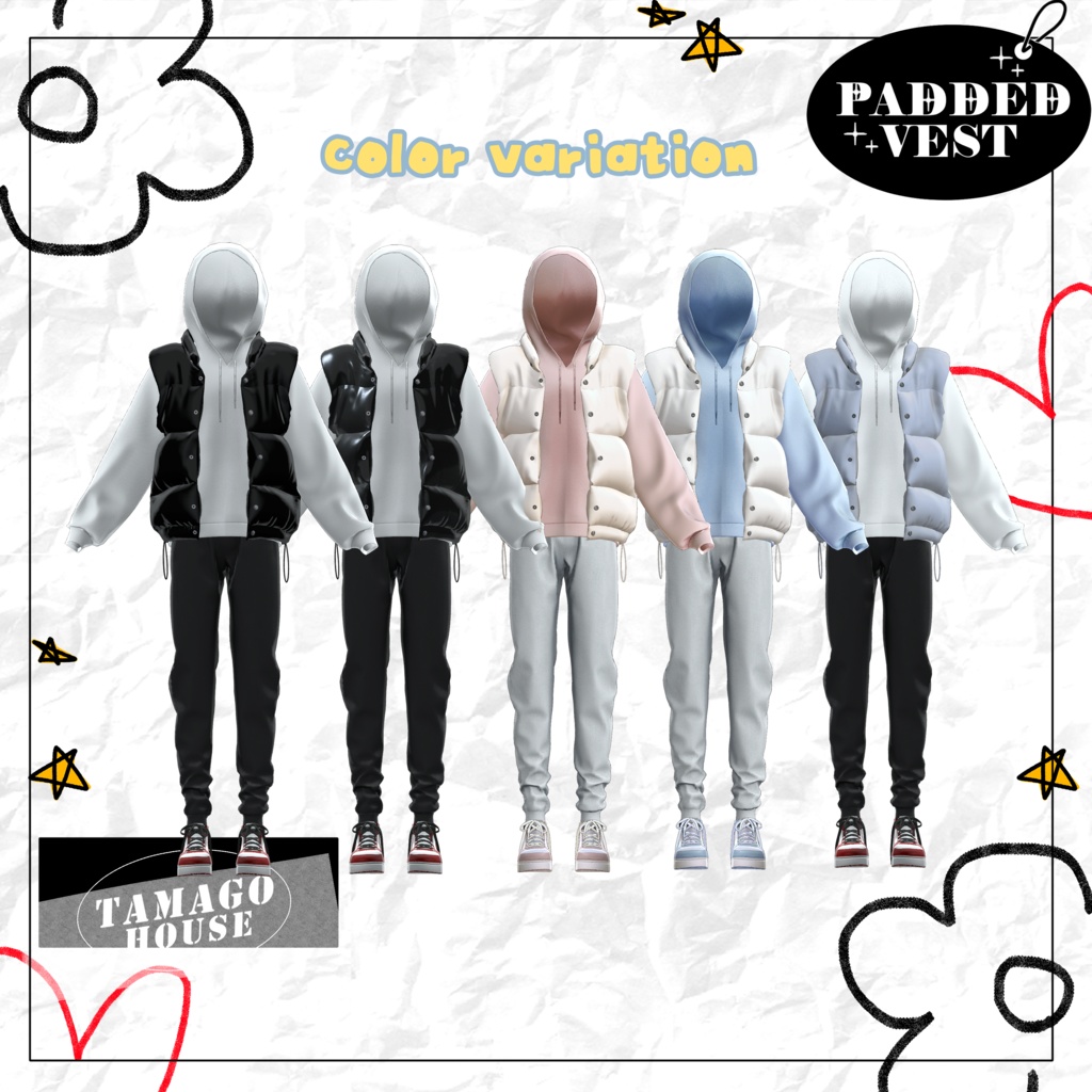 [4アバター対応です] PADDED_VEST 缩略图 4