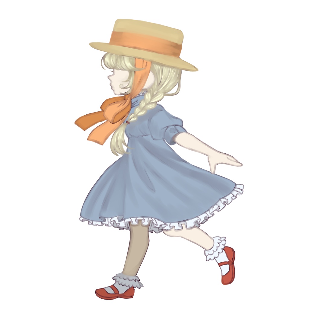 リボン付きハットの女の子