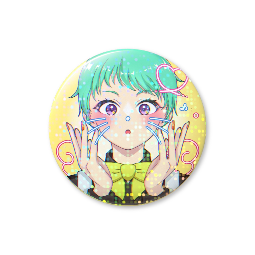【生誕記念2026】星間とおる×ねこチビ グリッターホログラム 32mm 缶バッジ