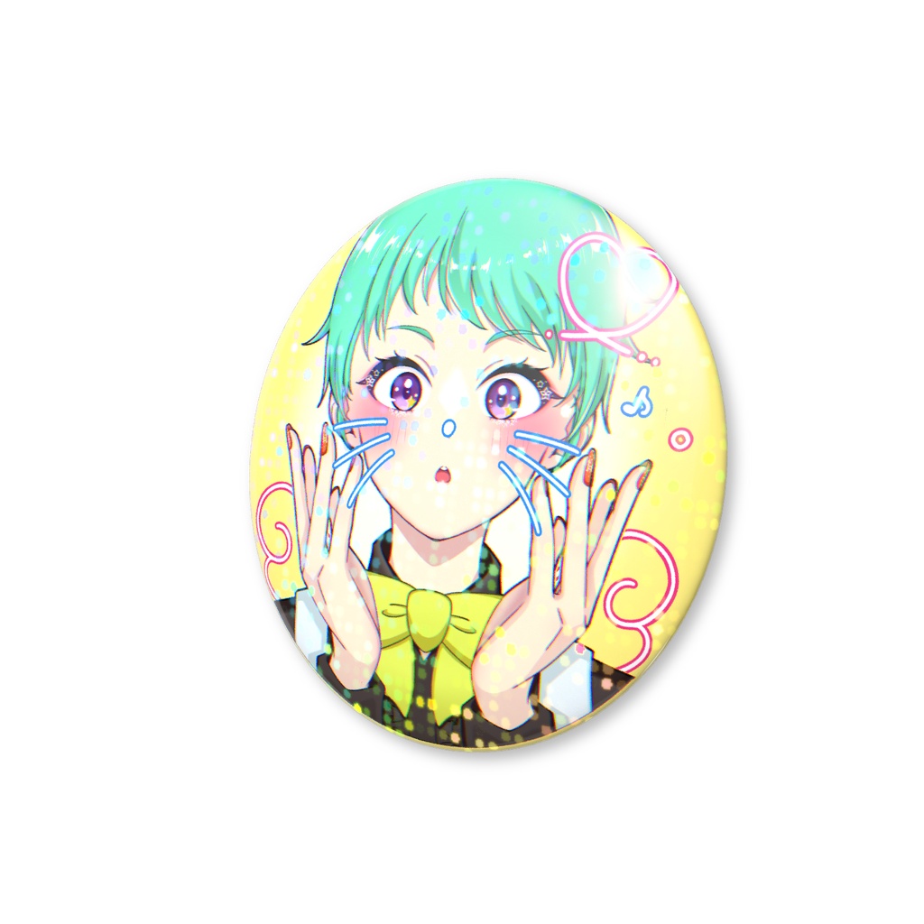 【生誕記念2026】星間とおる×ねこチビ グリッターホログラム 32mm 缶バッジ